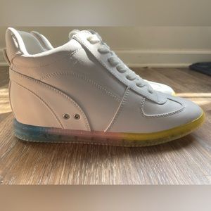 White Casual Wedge Sneaker